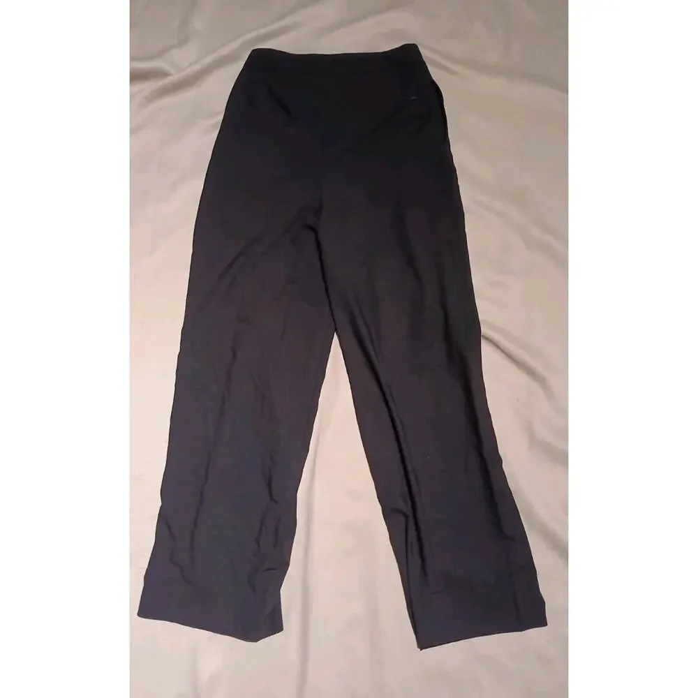 DKNY Women's Black Solid High Rise Wide Leg Career Dress Pants Size 2 NWOT